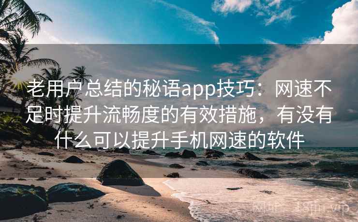 老用户总结的秘语app技巧：网速不足时提升流畅度的有效措施，有没有什么可以提升手机网速的软件