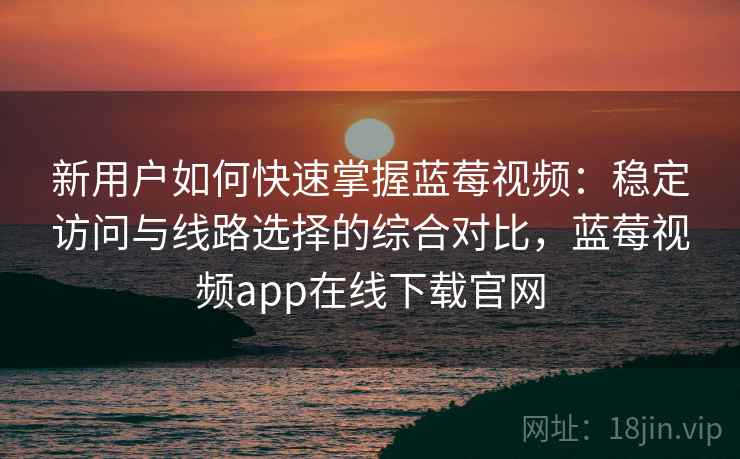 新用户如何快速掌握蓝莓视频：稳定访问与线路选择的综合对比，蓝莓视频app在线下载官网