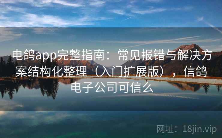 电鸽app完整指南：常见报错与解决方案结构化整理（入门扩展版），信鸽电子公司可信么