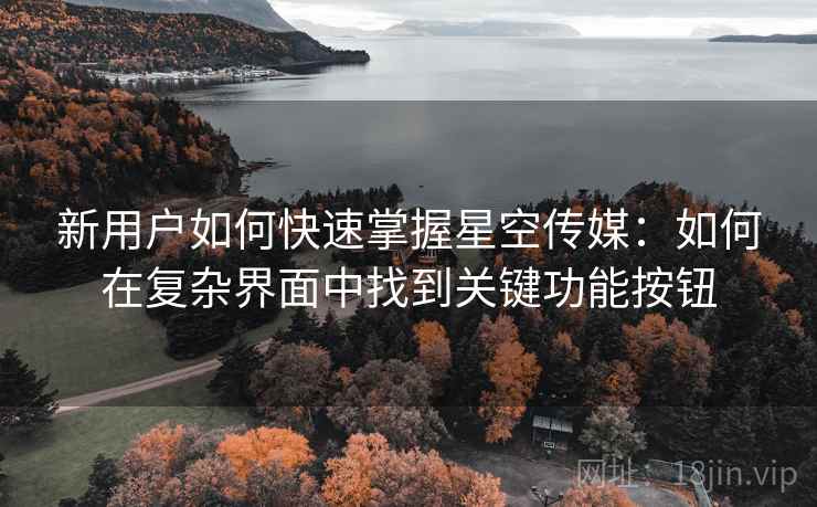 新用户如何快速掌握星空传媒:如何在复杂界面中找到关键功能按钮 新用户如何快速掌握星空传媒:如何在复杂界面中找到关键功能按钮