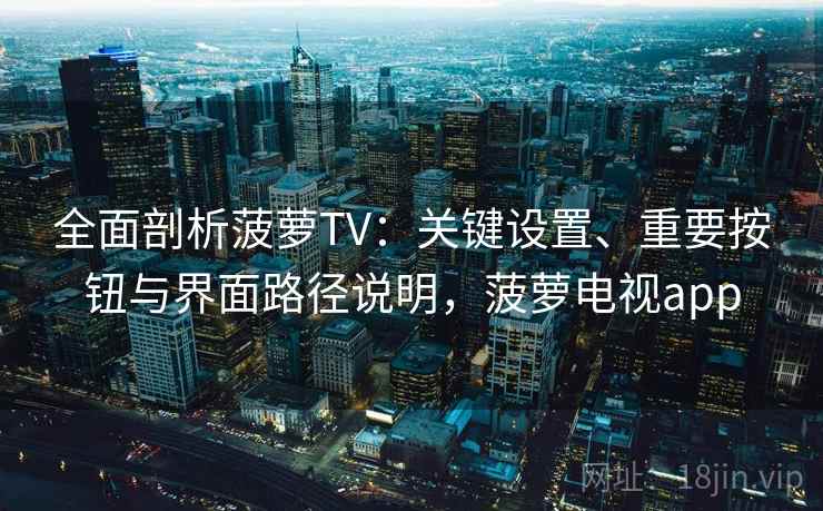 全面剖析菠萝TV：关键设置、重要按钮与界面路径说明，菠萝电视app